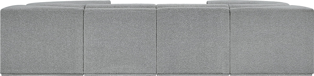 Ollie 128in Grey Boucle Fabric Upholstered 8 Piece Modular Sectional Sofa