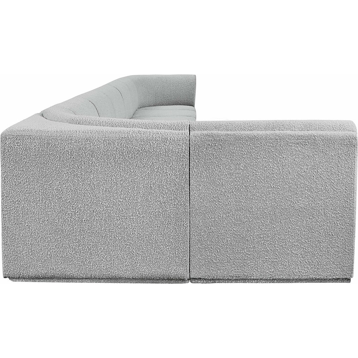 Ollie 218in Grey Boucle Fabric Upholstered 8 Piece Modular Sectional Sofa