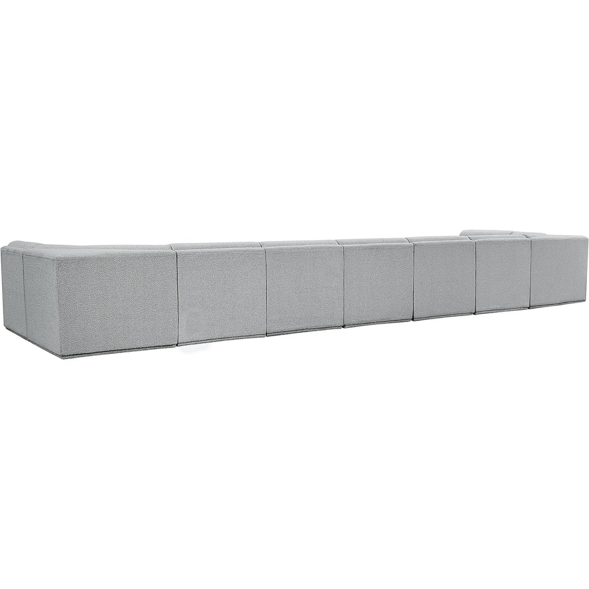 Ollie 218in Grey Boucle Fabric Upholstered 9 Piece Modular Sectional Sofa
