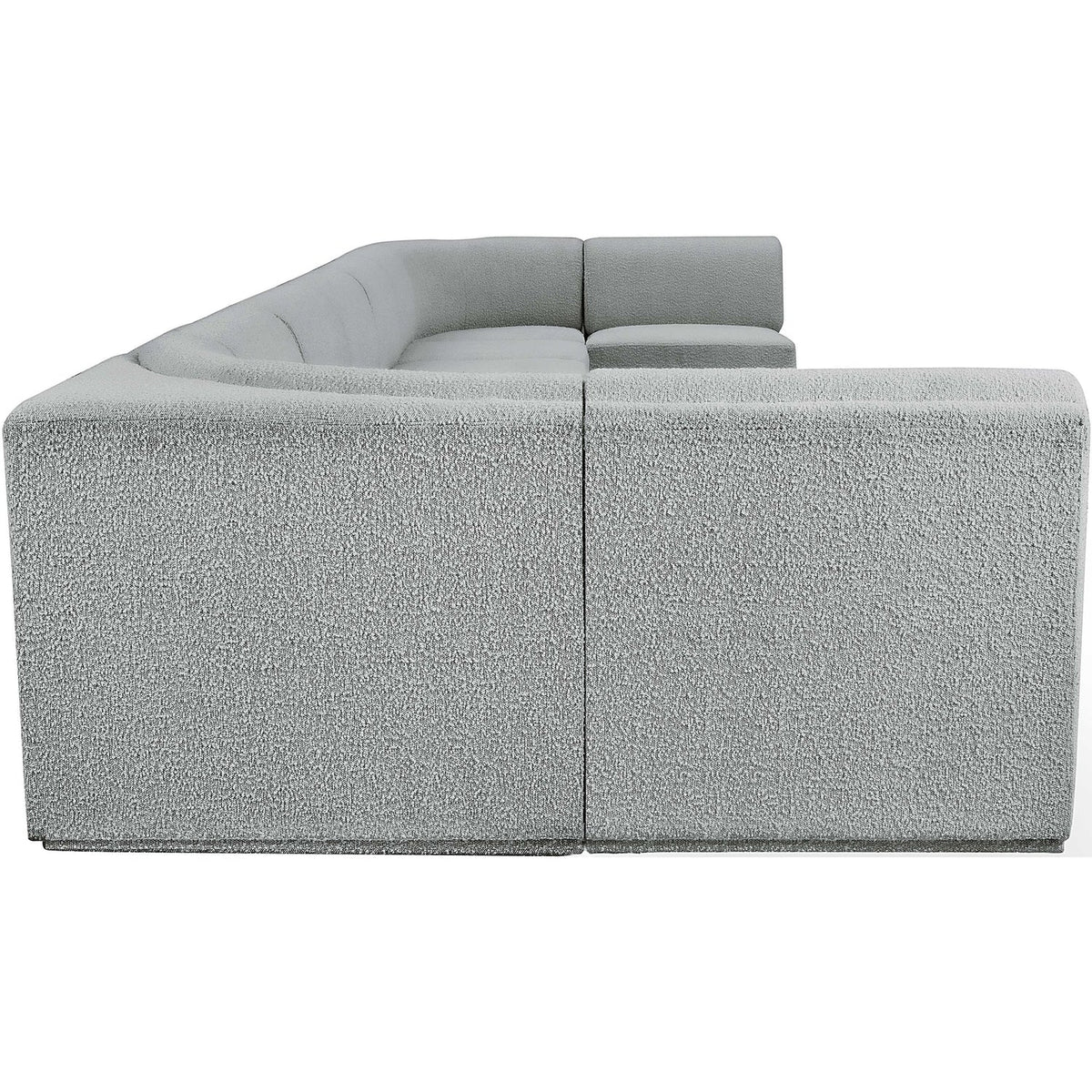 Ollie 218in Grey Boucle Fabric Upholstered 9 Piece Modular Sectional Sofa