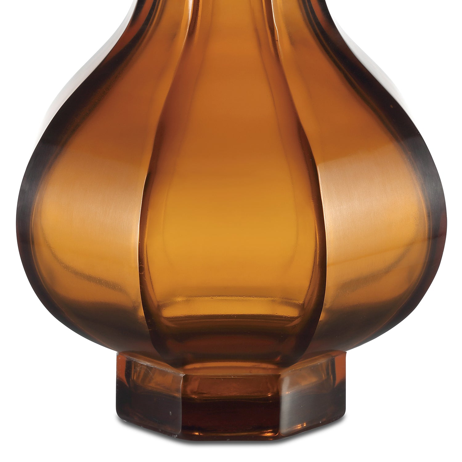Currey & Co Amber/Gold Peking Stem Vase - Final Sale