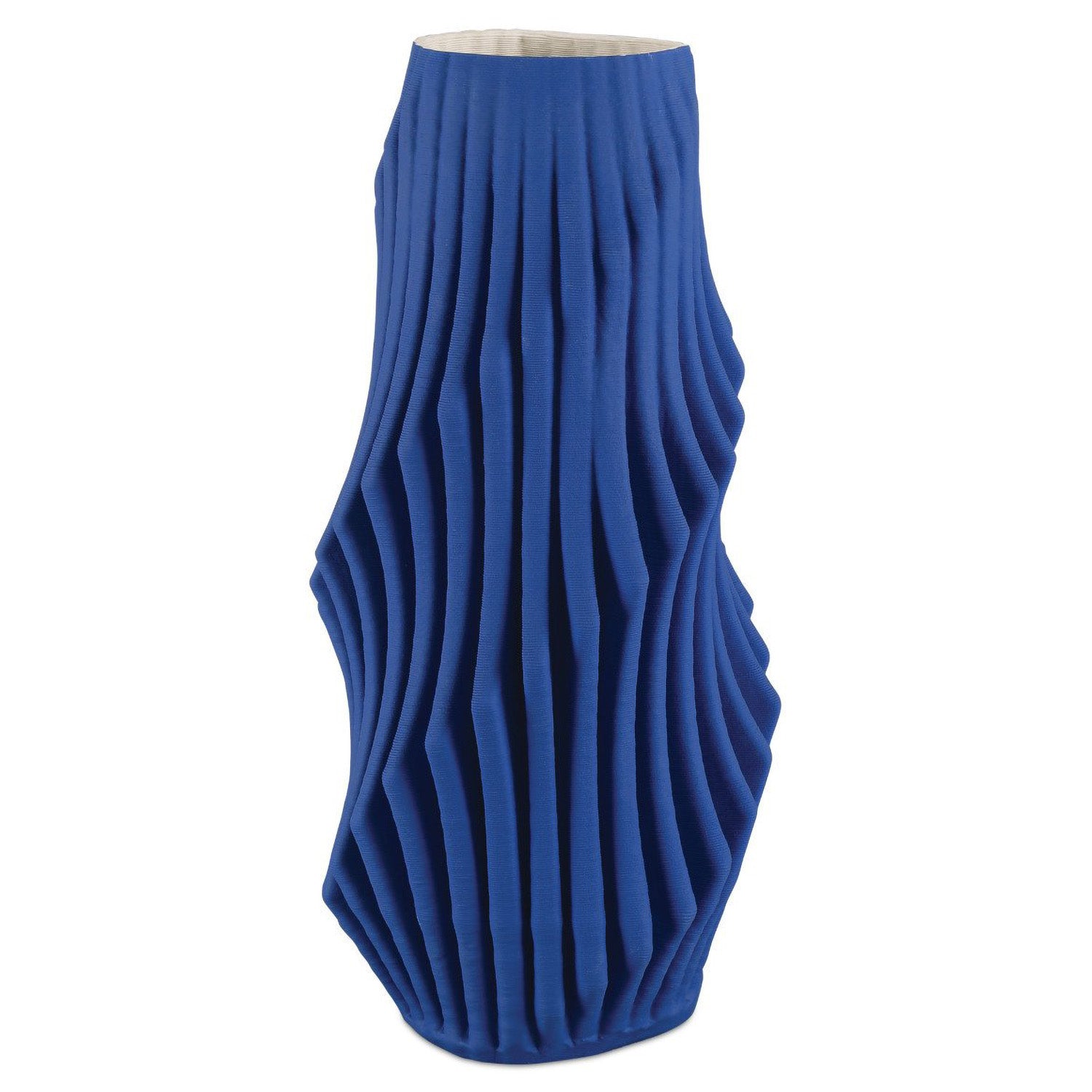 Currey & Co Blue Pleat Vase