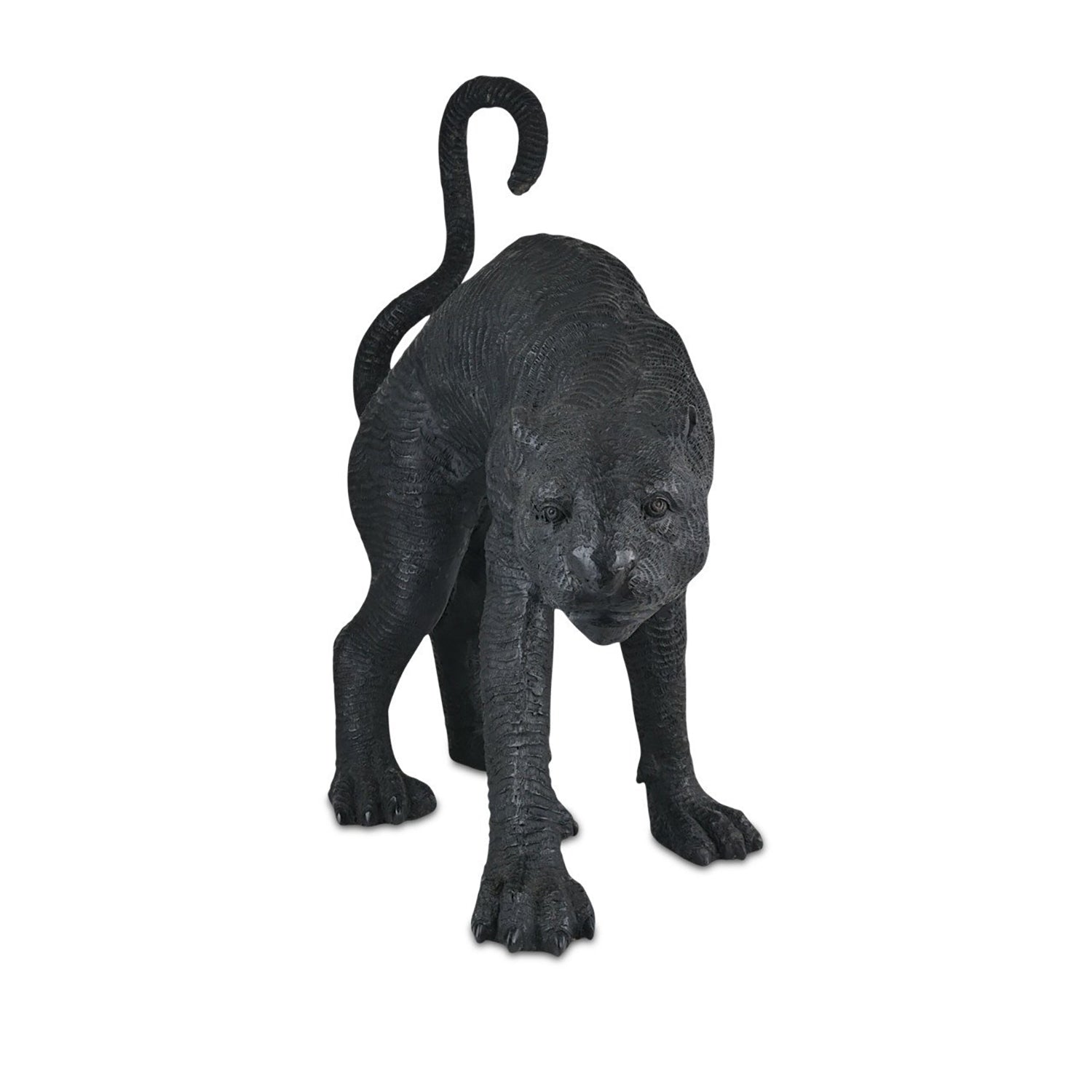 Currey & Co Standing Black Panther Bronze Sculpture