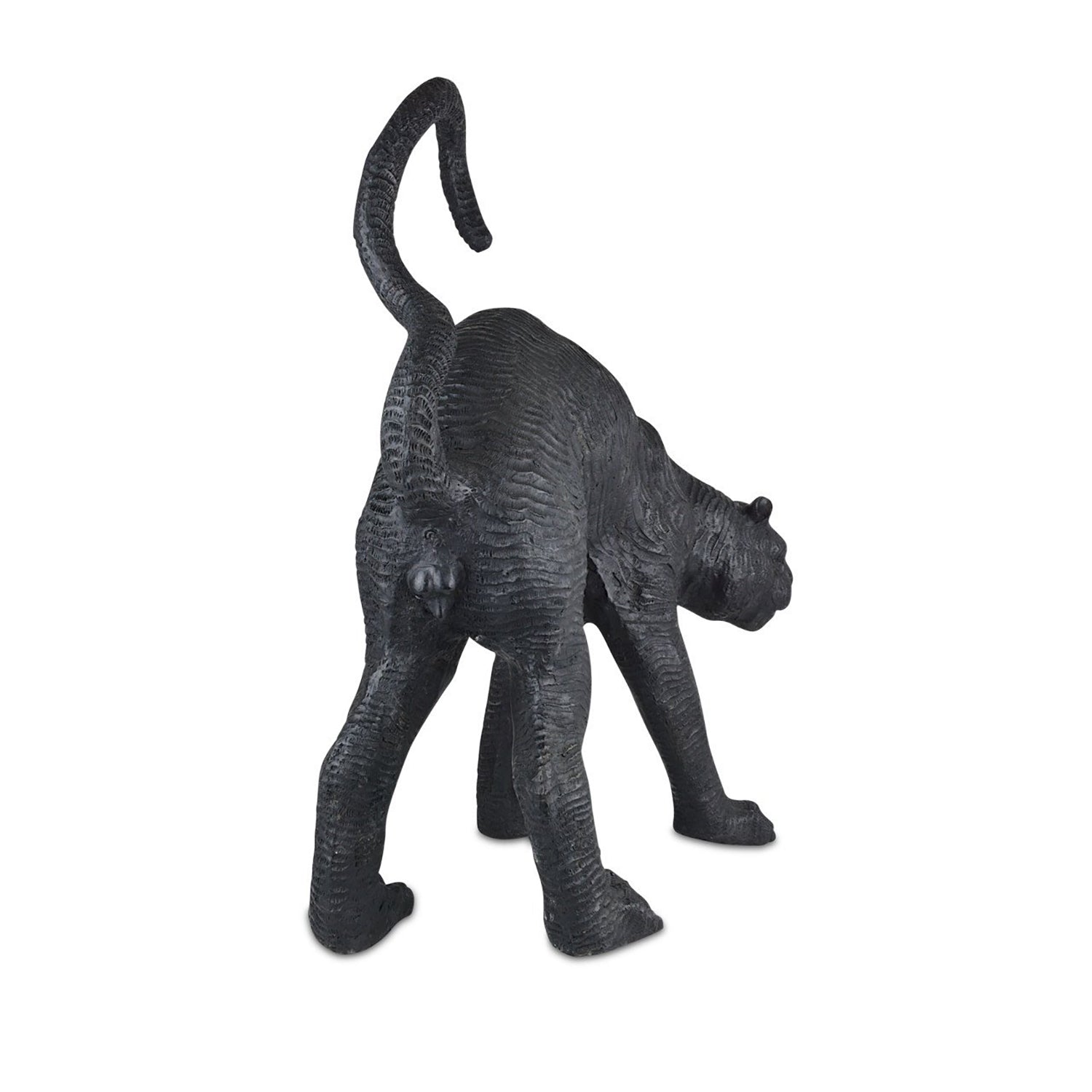 Currey & Co Standing Black Panther Bronze Sculpture