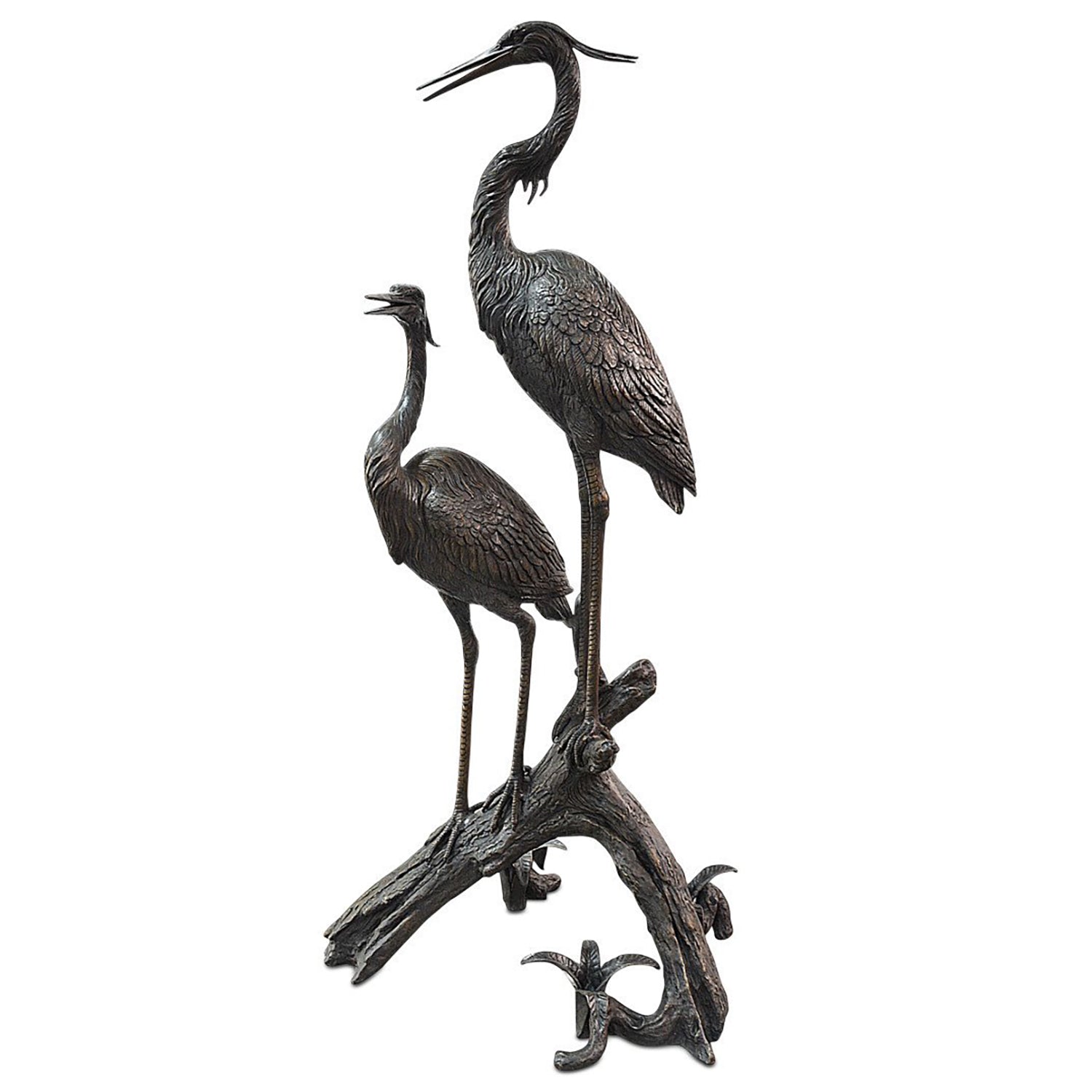Currey & Co Herons on Branch Bronze Sculpture