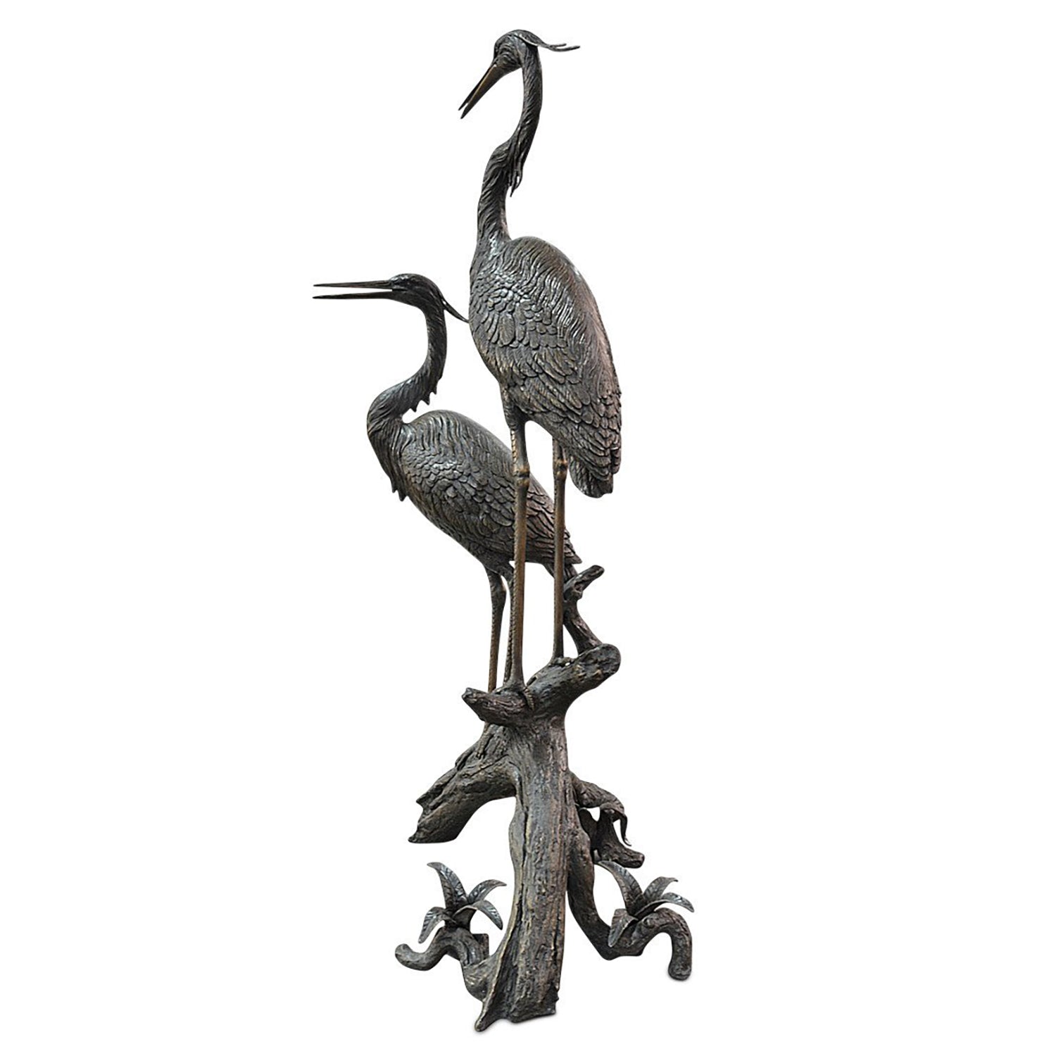 Currey & Co Herons on Branch Bronze Sculpture
