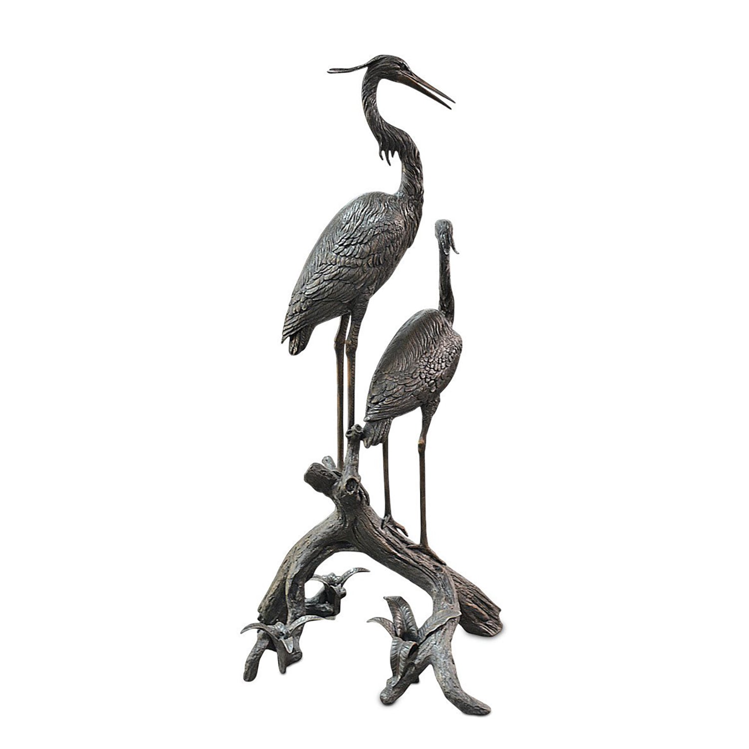 Currey & Co Herons on Branch Bronze Sculpture