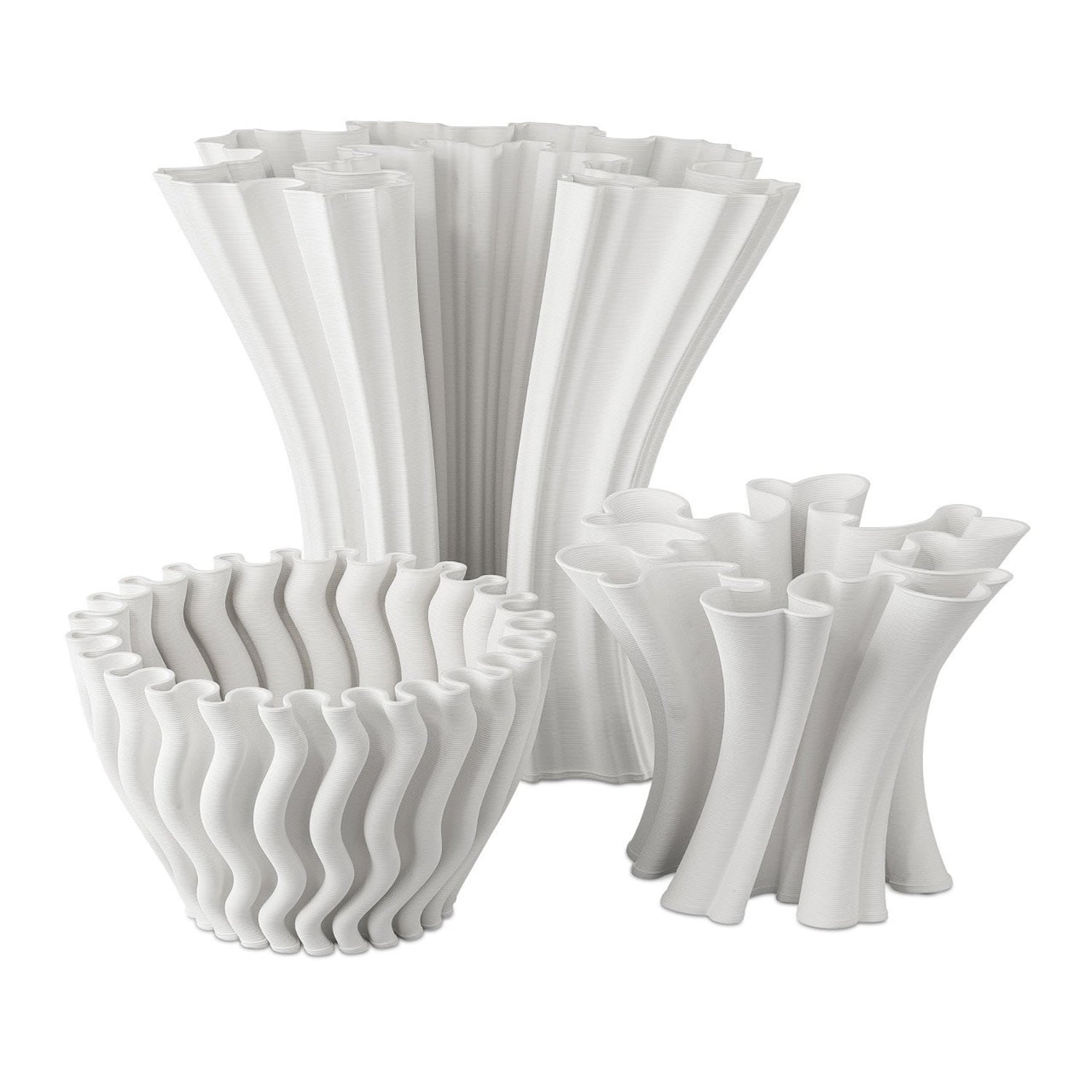 Currey & Co Ripple White Vase