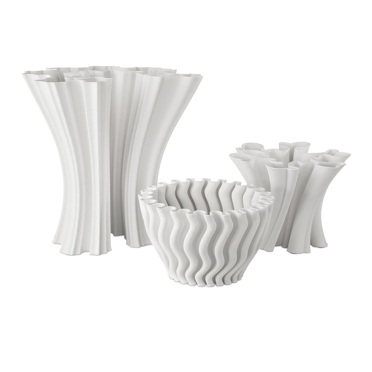 Currey & Co Godet Twist White Vase