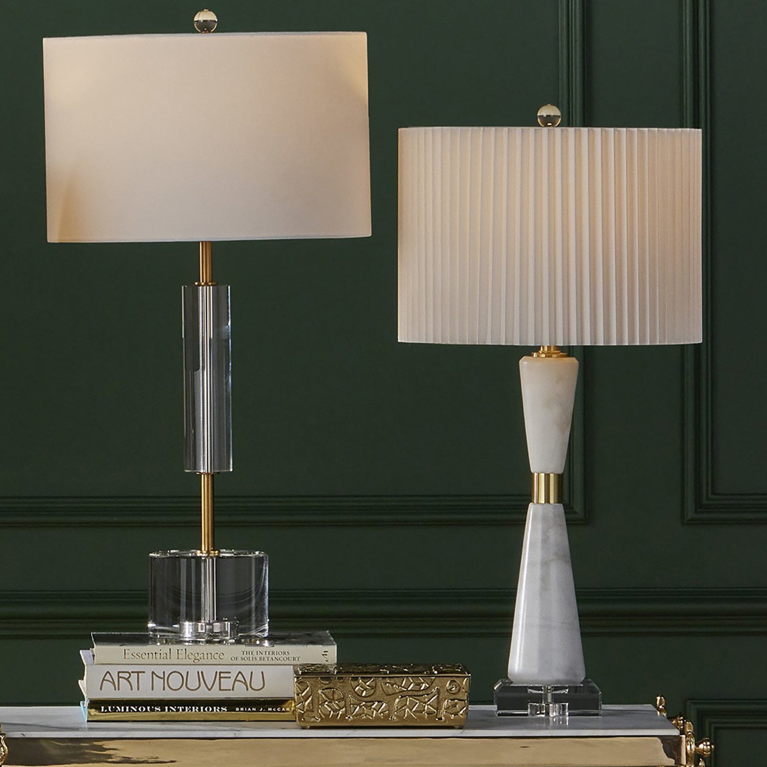 Currey & Co Beau Monde Gold & Green Box