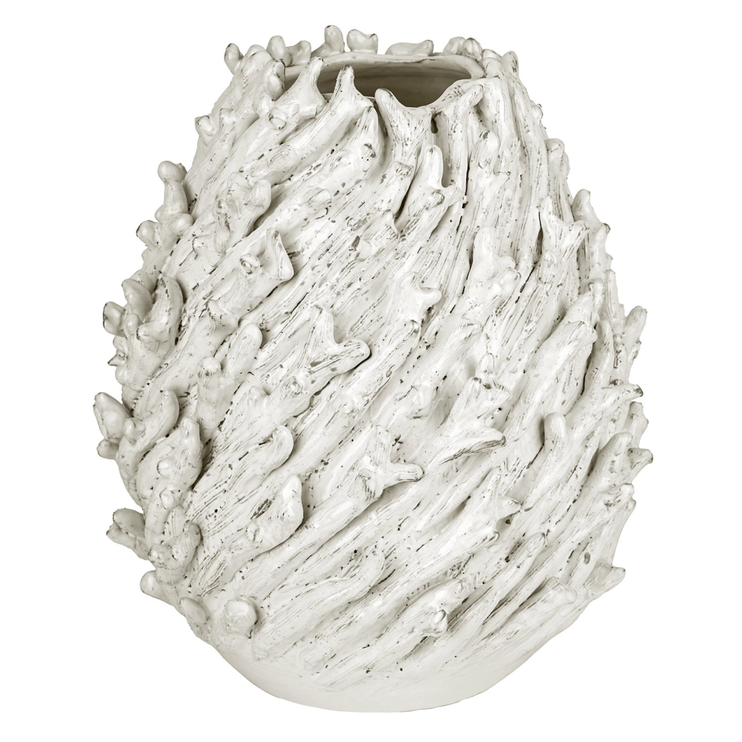 Currey & Co Seadrift White Vase