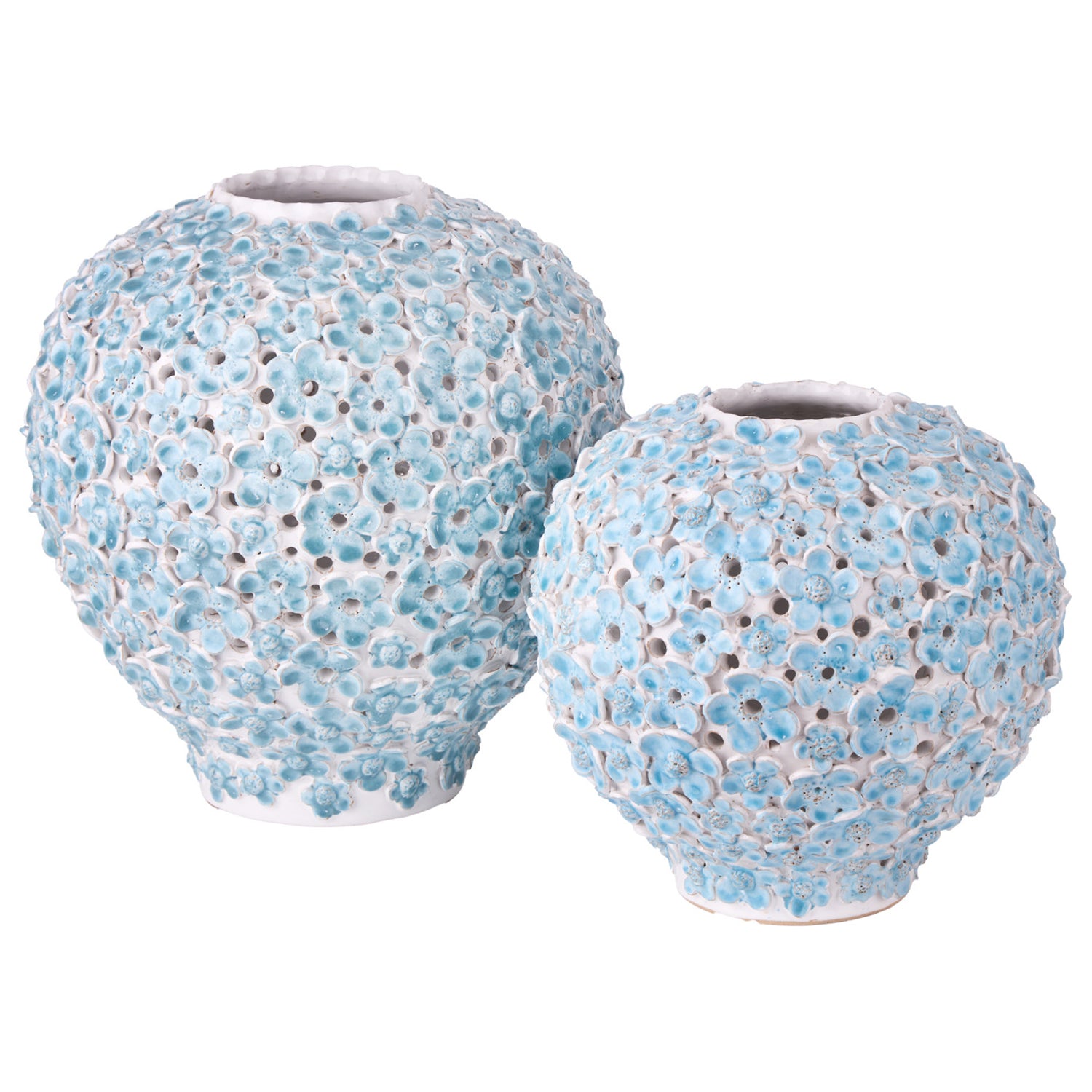 Currey & Co Daisy Blue Vase