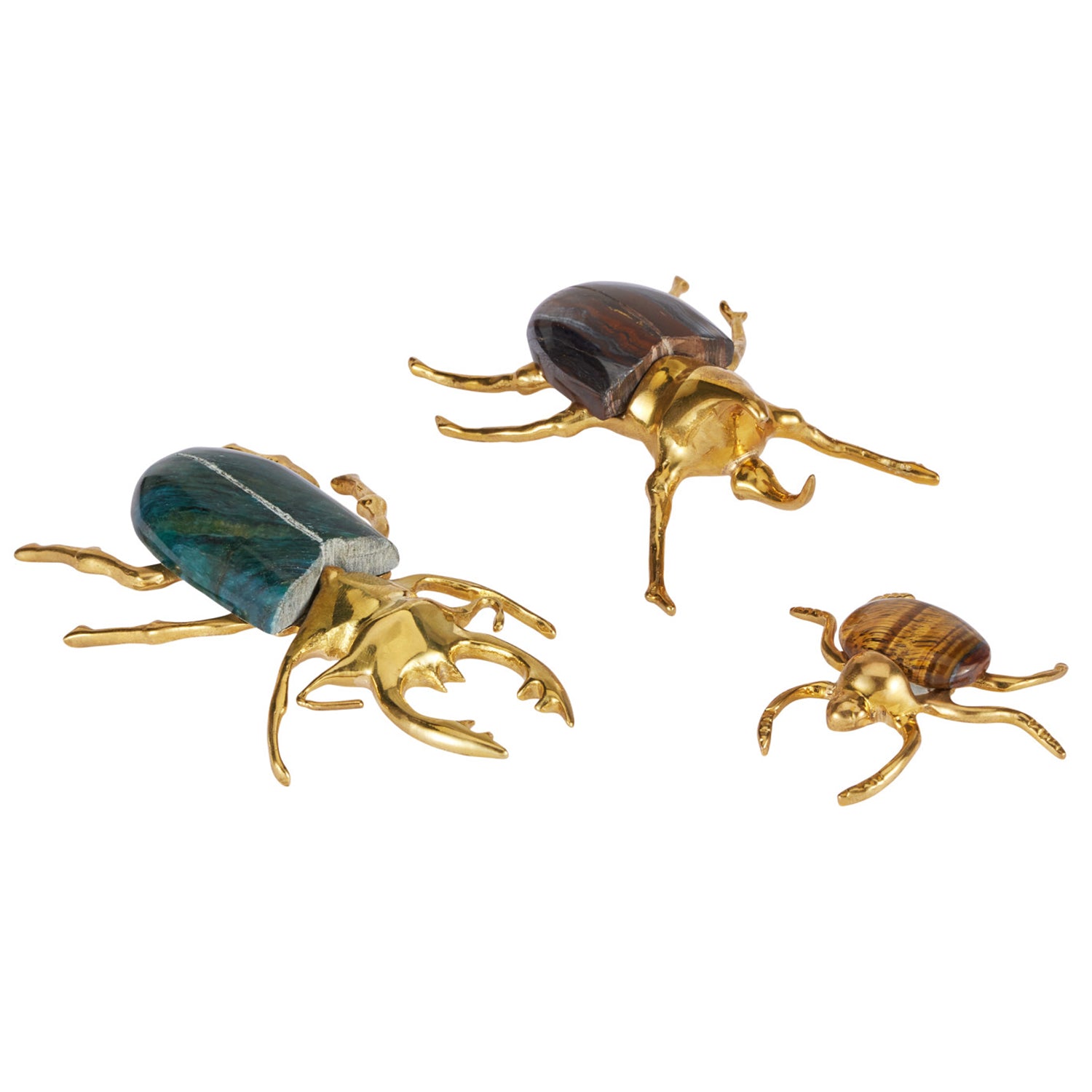 Currey & Co Brass Beetle Colony Set of 3