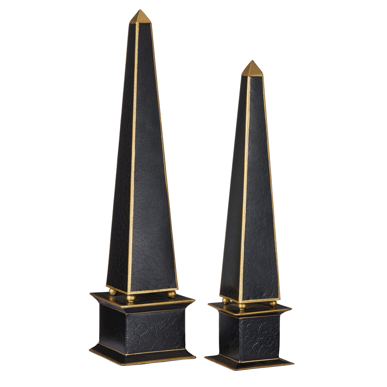 Currey & Co Daphne Black Obelisk Set of 2