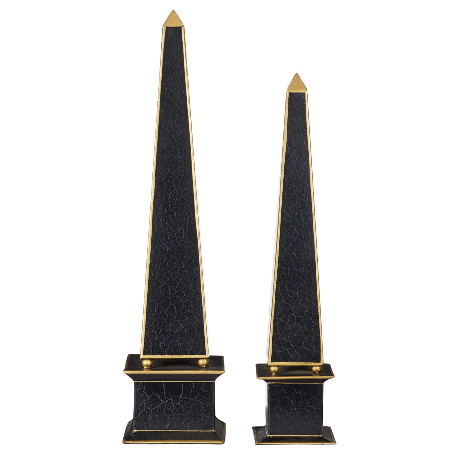 Currey & Co Daphne Black Obelisk Set of 2