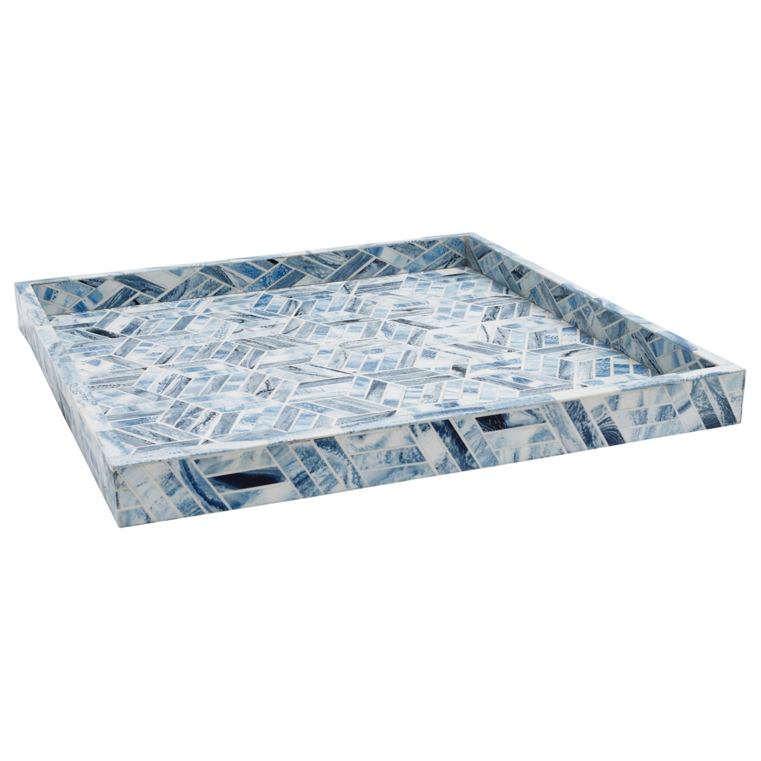 Currey & Co Chance Blue Square Tray
