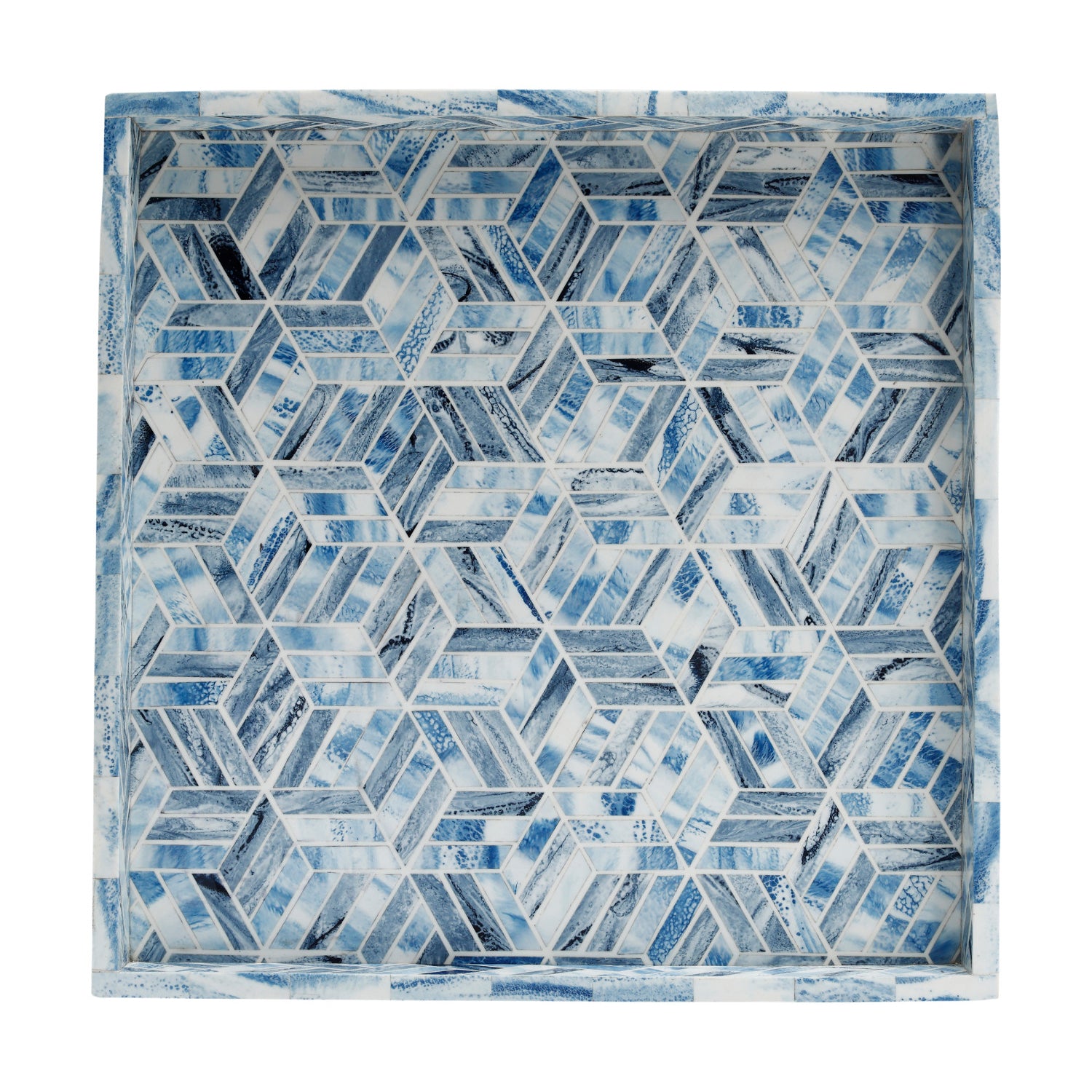 Currey & Co Chance Blue Square Tray