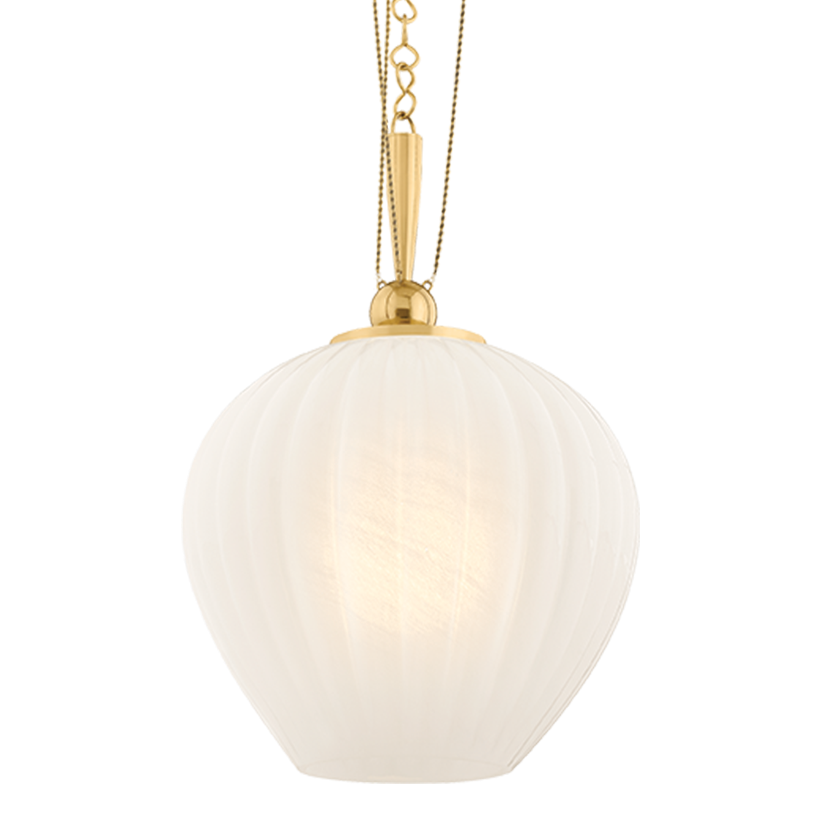 Corbett Lighting Azurite Large Pendant in Vintage Polished Brass, primary product view