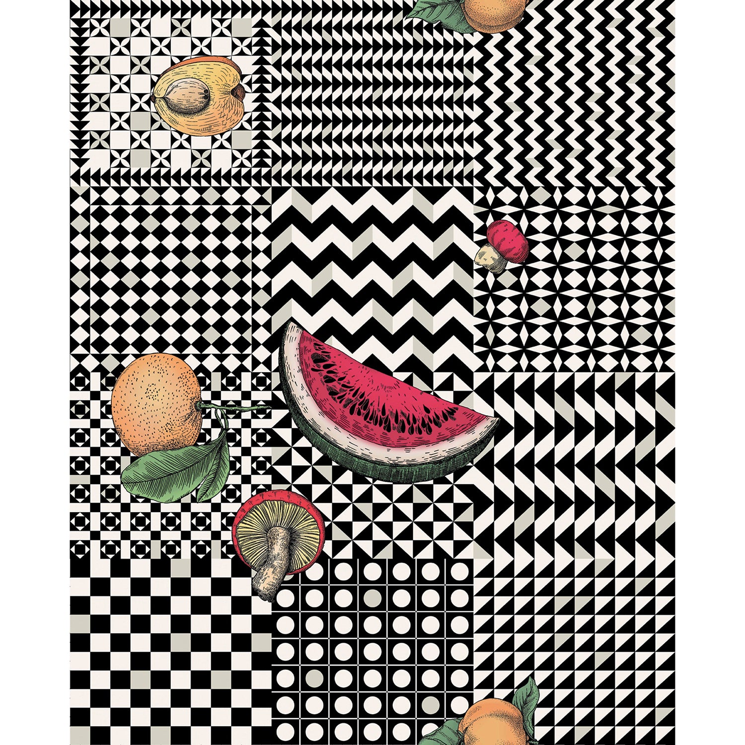 Cole & Son Fornasetti Senza Tempo II Frutta E Geometrico Wallpaper