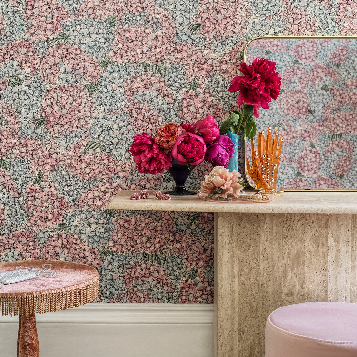 Cole & Son Fornasetti Senza Tempo II Ortensia Wallpaper