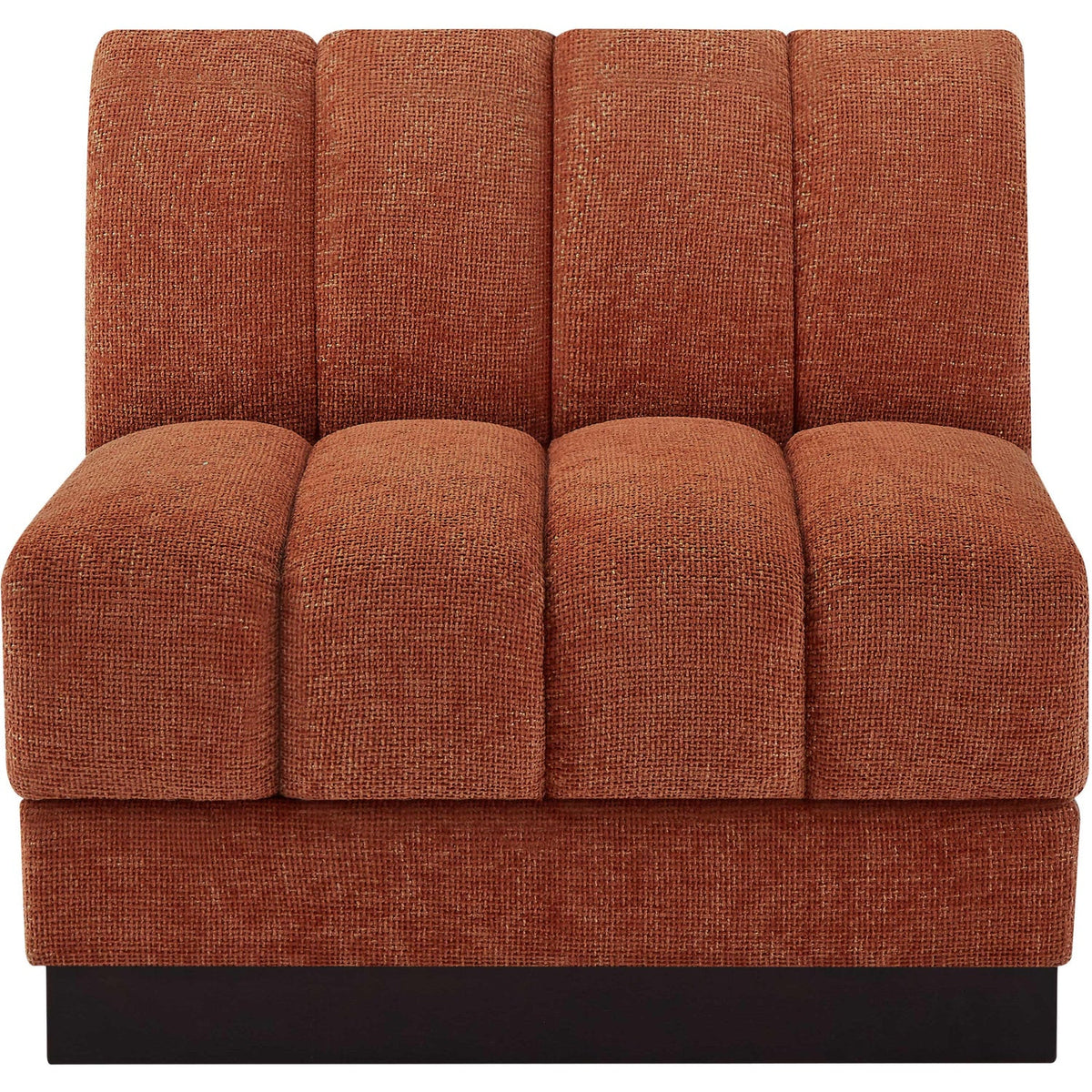 Quinn Cognac Chenille Fabric Upholstered Modular Armless Chair