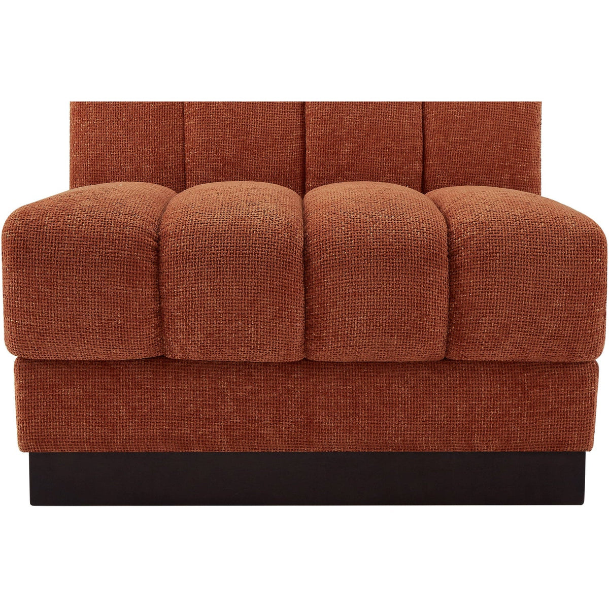 Quinn Cognac Chenille Fabric Upholstered Modular Armless Chair