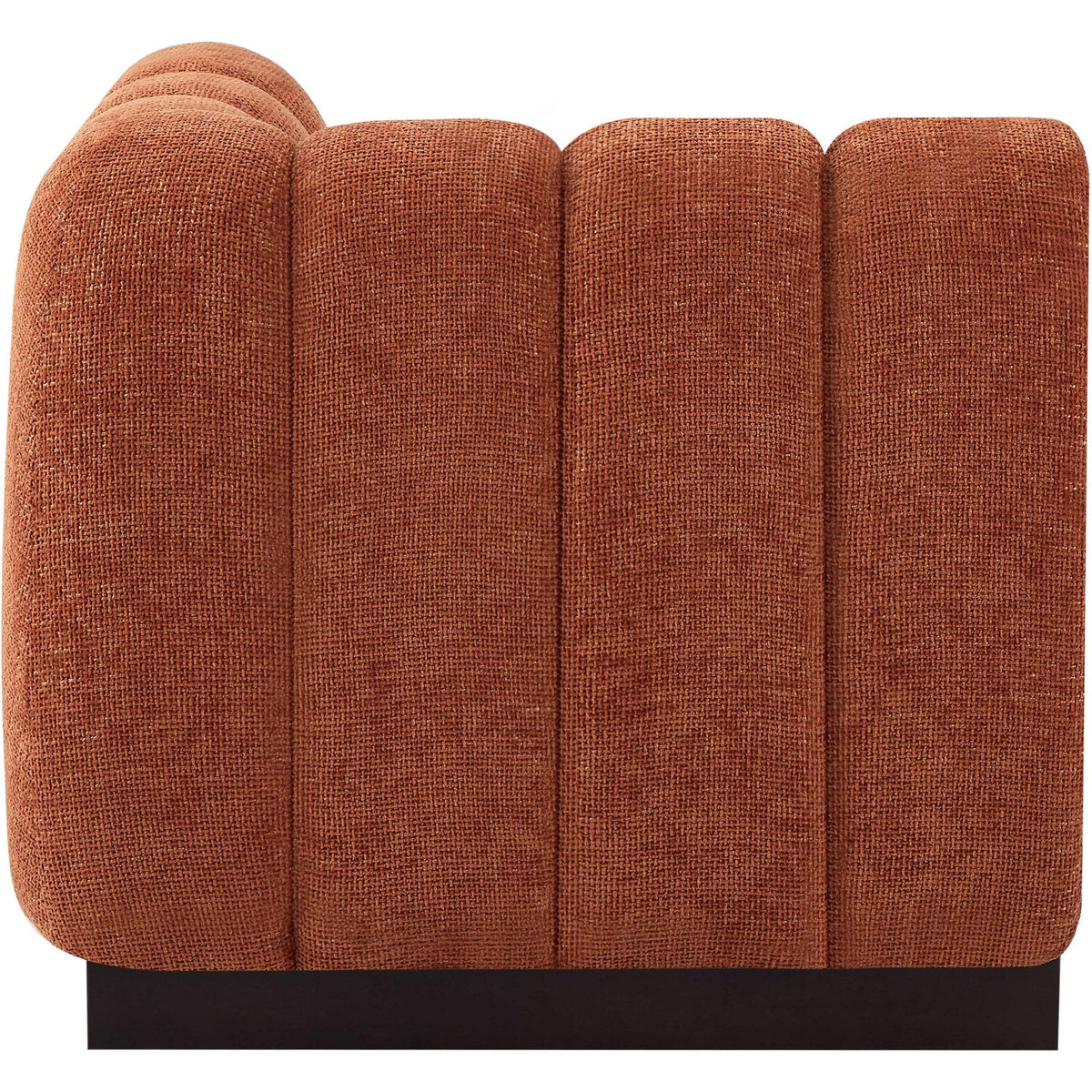 Quinn Cognac Chenille Fabric Upholstered Modular Corner Chair