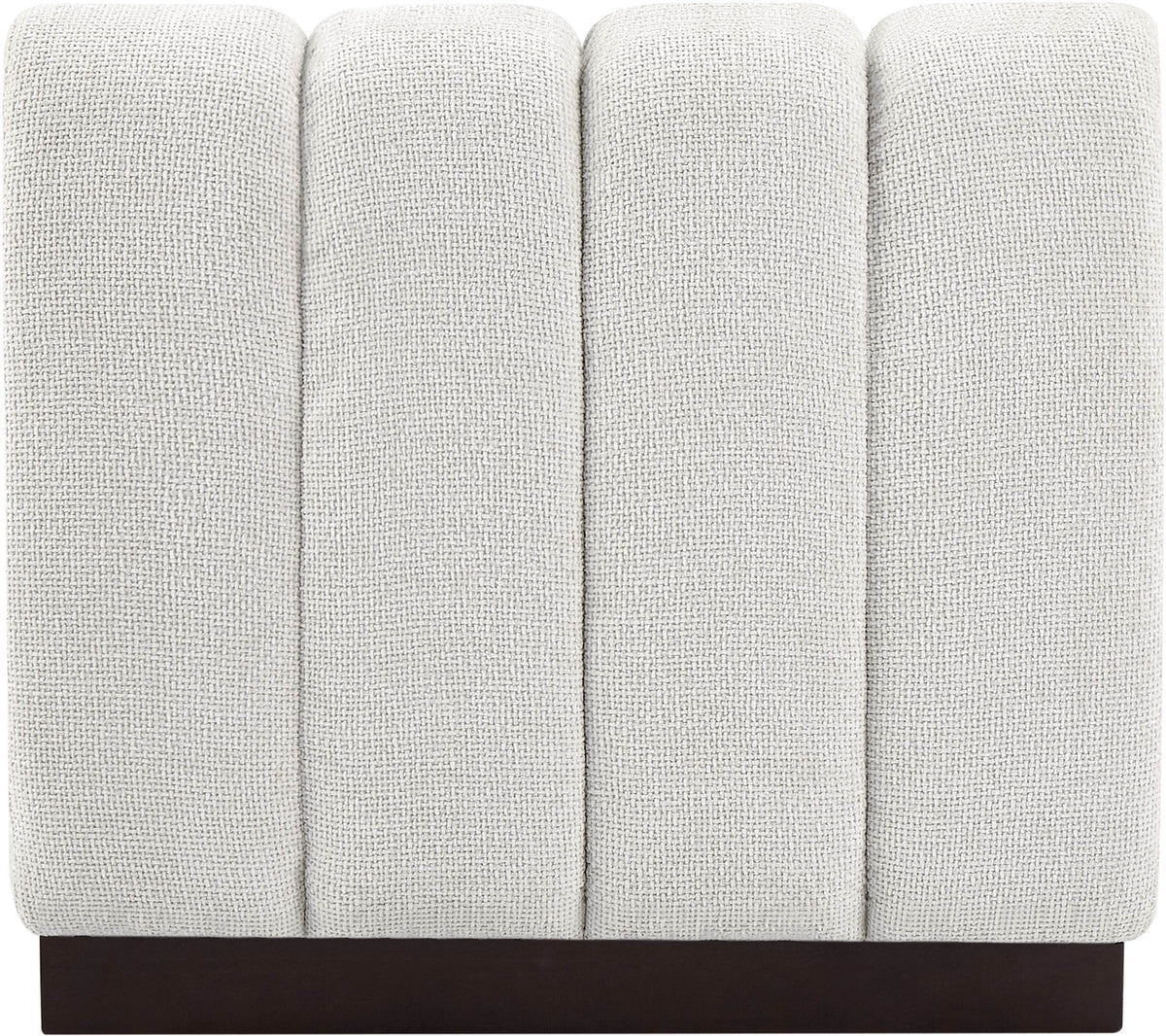 Quinn Cream Chenille Fabric Upholstered Modular Armless Chair