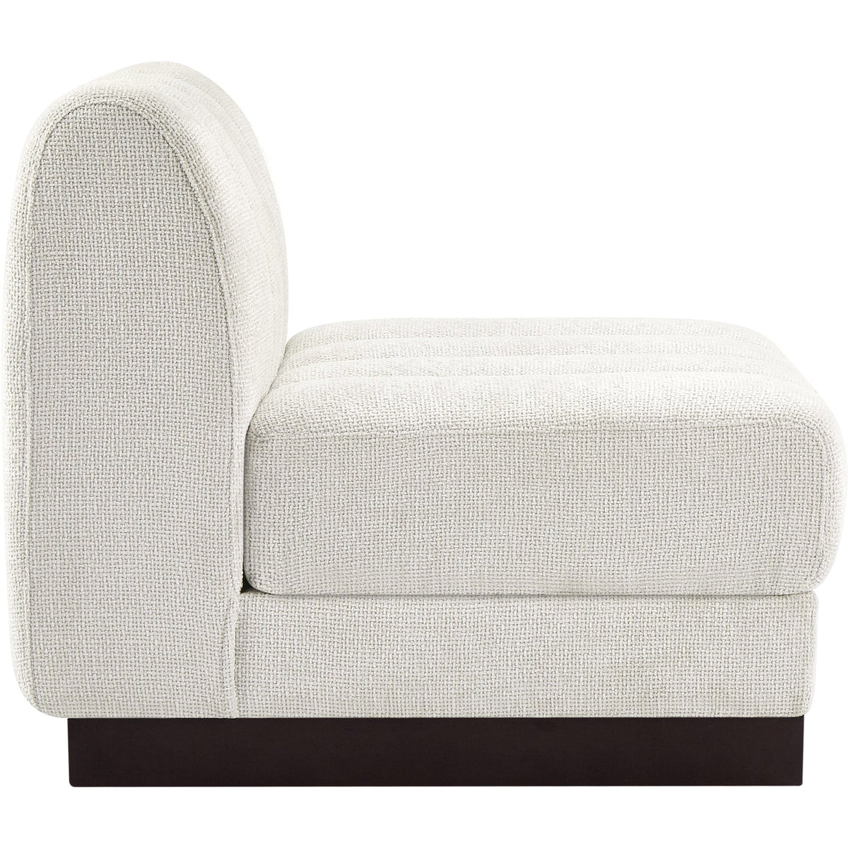Quinn Cream Chenille Fabric Upholstered Modular Armless Chair