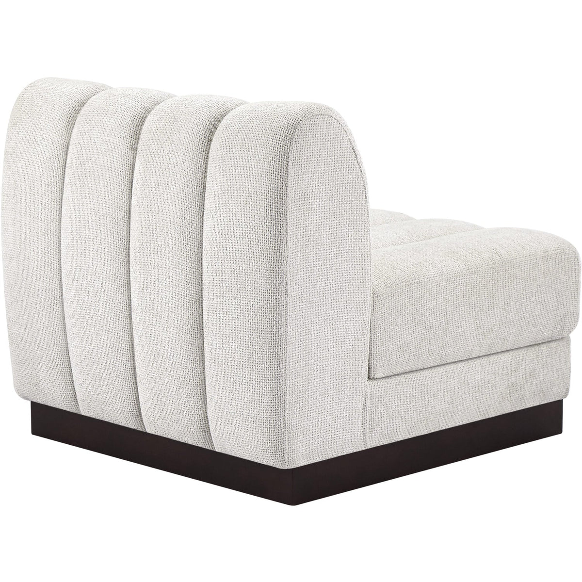 Quinn Cream Chenille Fabric Upholstered Modular Armless Chair