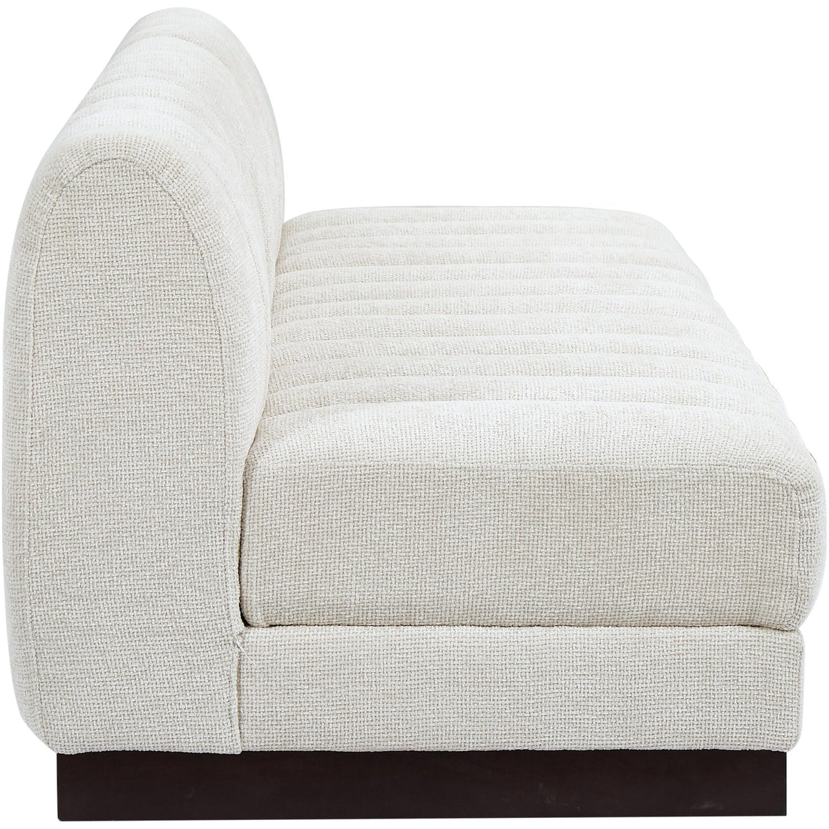 Quinn 96in Cream Chenille Fabric Upholstered 3 Piece Armless Modular Sofa