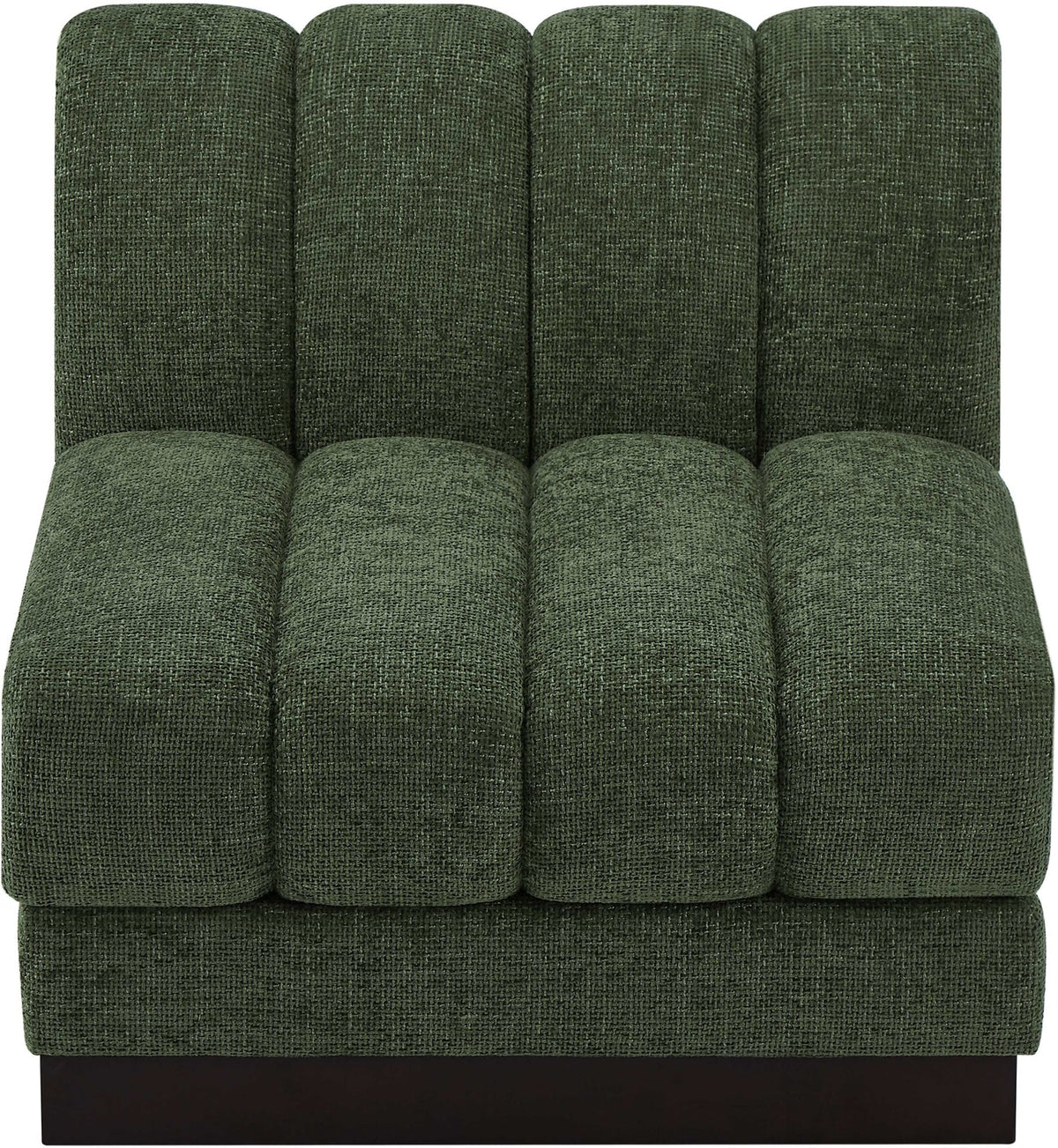 Quinn Green Chenille Fabric Upholstered Modular Armless Chair