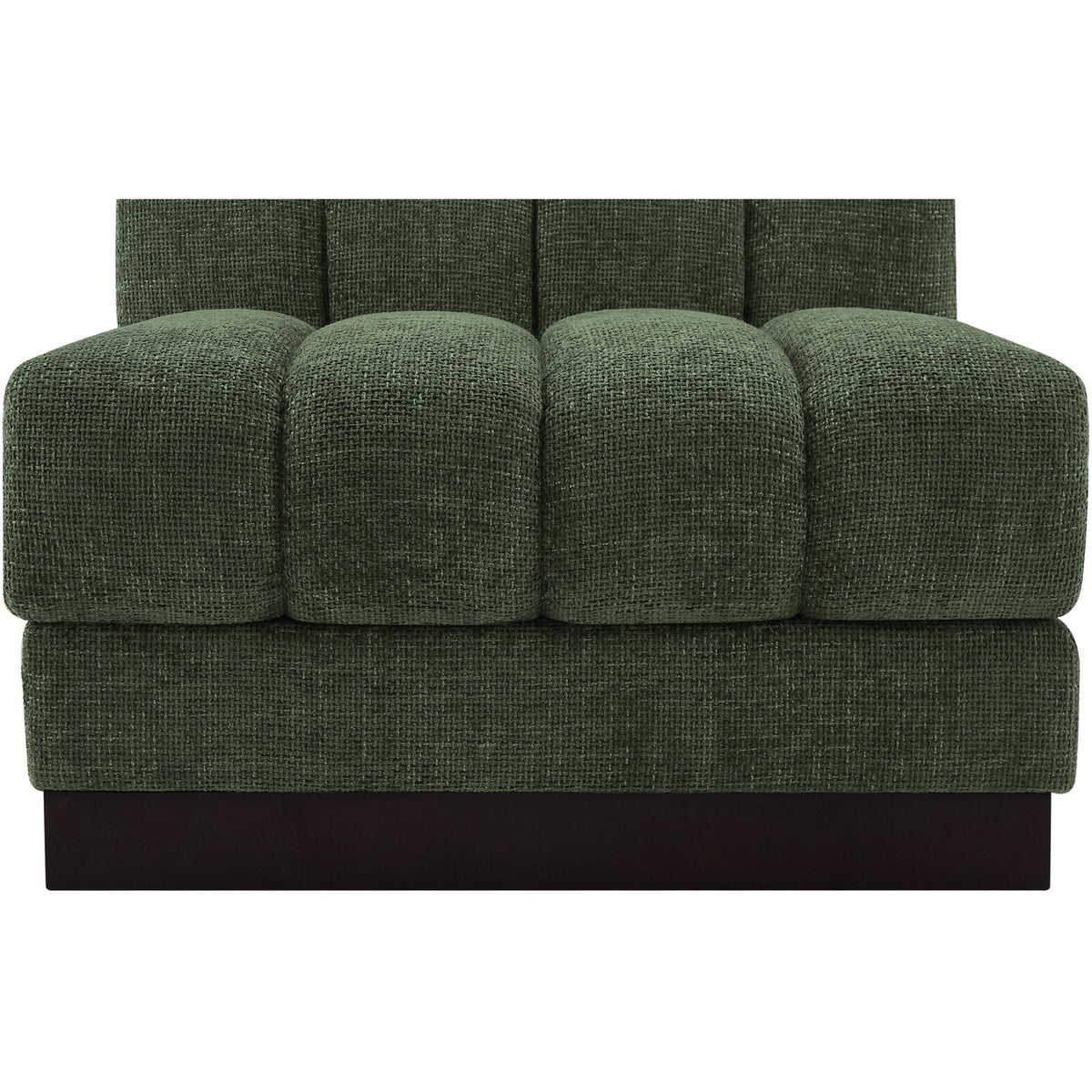 Quinn Green Chenille Fabric Upholstered Modular Armless Chair
