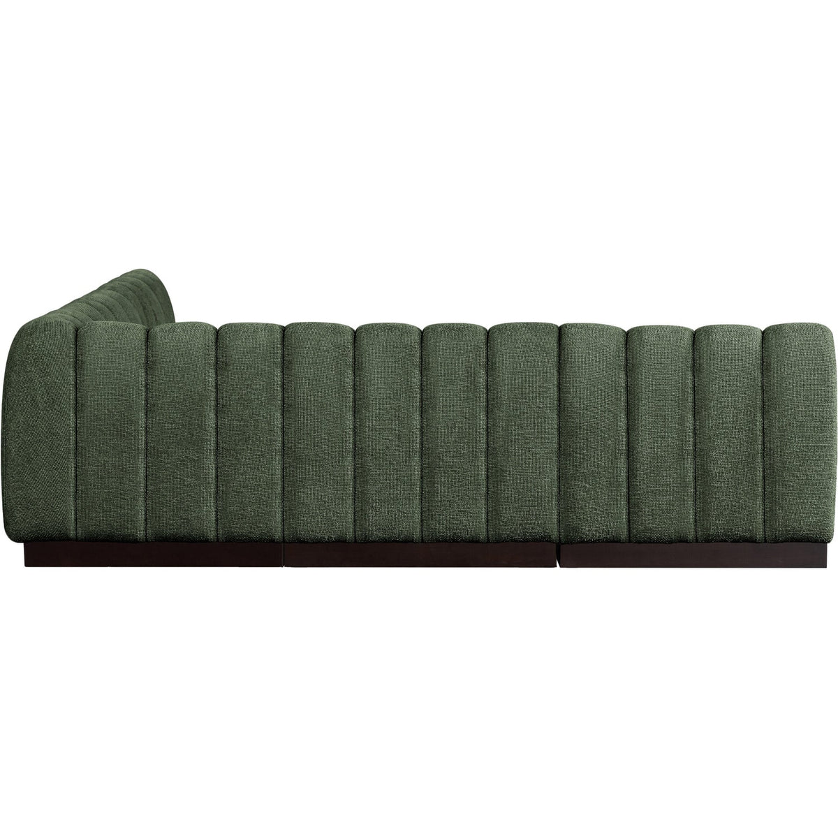 Quinn 98in Green Chenille Fabric Upholstered 5 Piece Modular Sectional Sofa