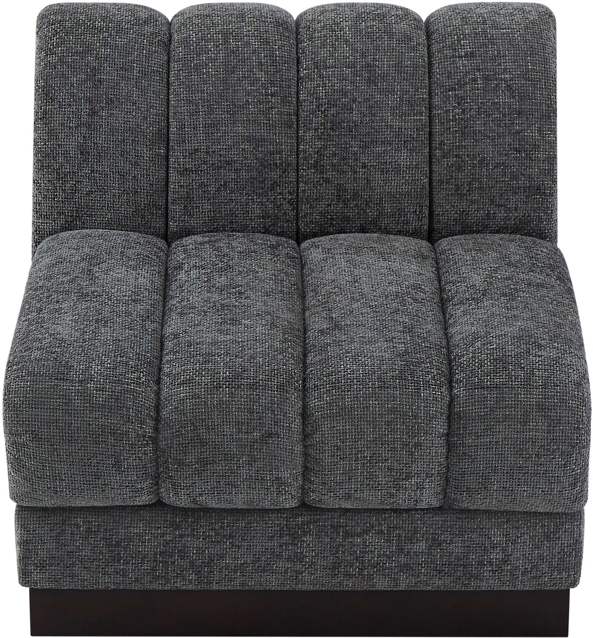 Quinn Grey Chenille Fabric Upholstered Modular Armless Chair