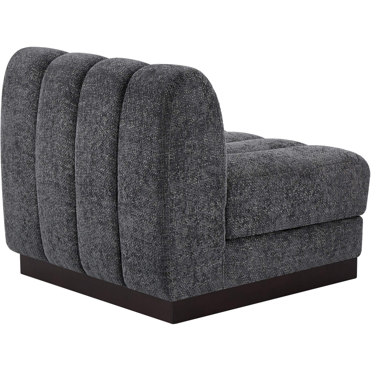 Quinn Grey Chenille Fabric Upholstered Modular Armless Chair