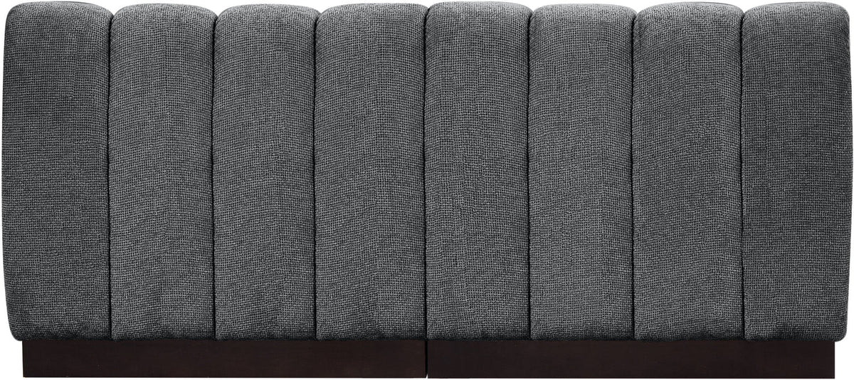 Quinn 64in Grey Chenille Fabric Upholstered 2 Piece Armless Modular Loveseat
