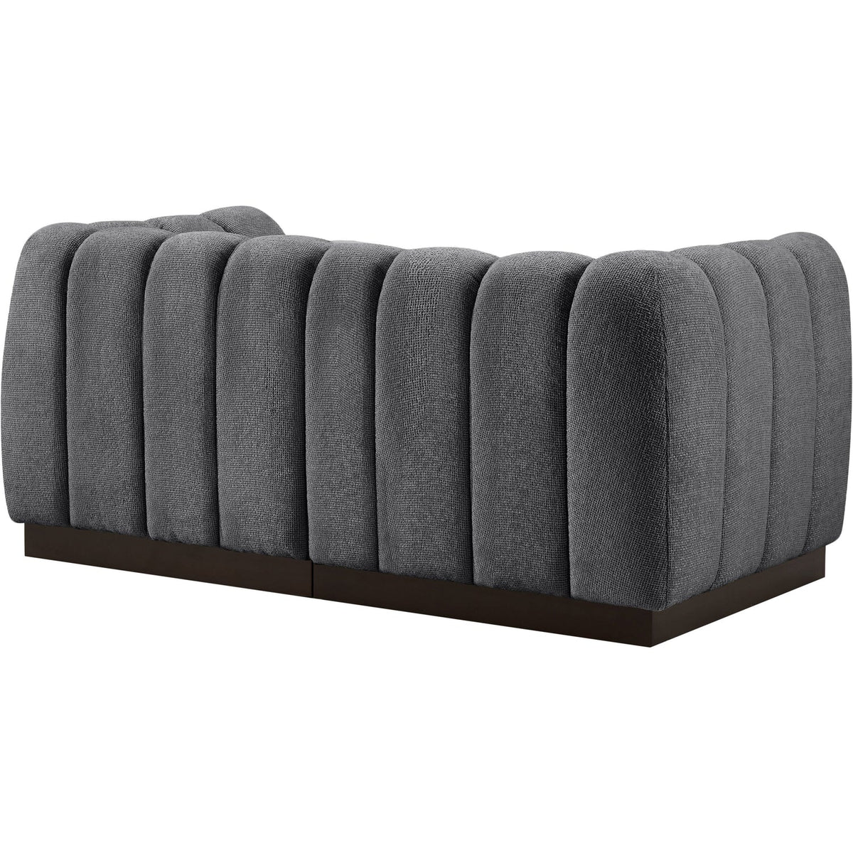 Quinn 69in Grey Chenille Fabric Upholstered 2 Piece Modular Loveseat