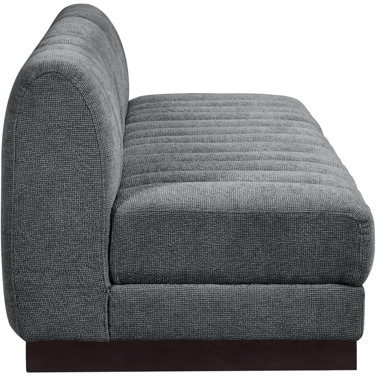 Quinn 96in Grey Chenille Fabric Upholstered 3 Piece Armless Modular Sofa