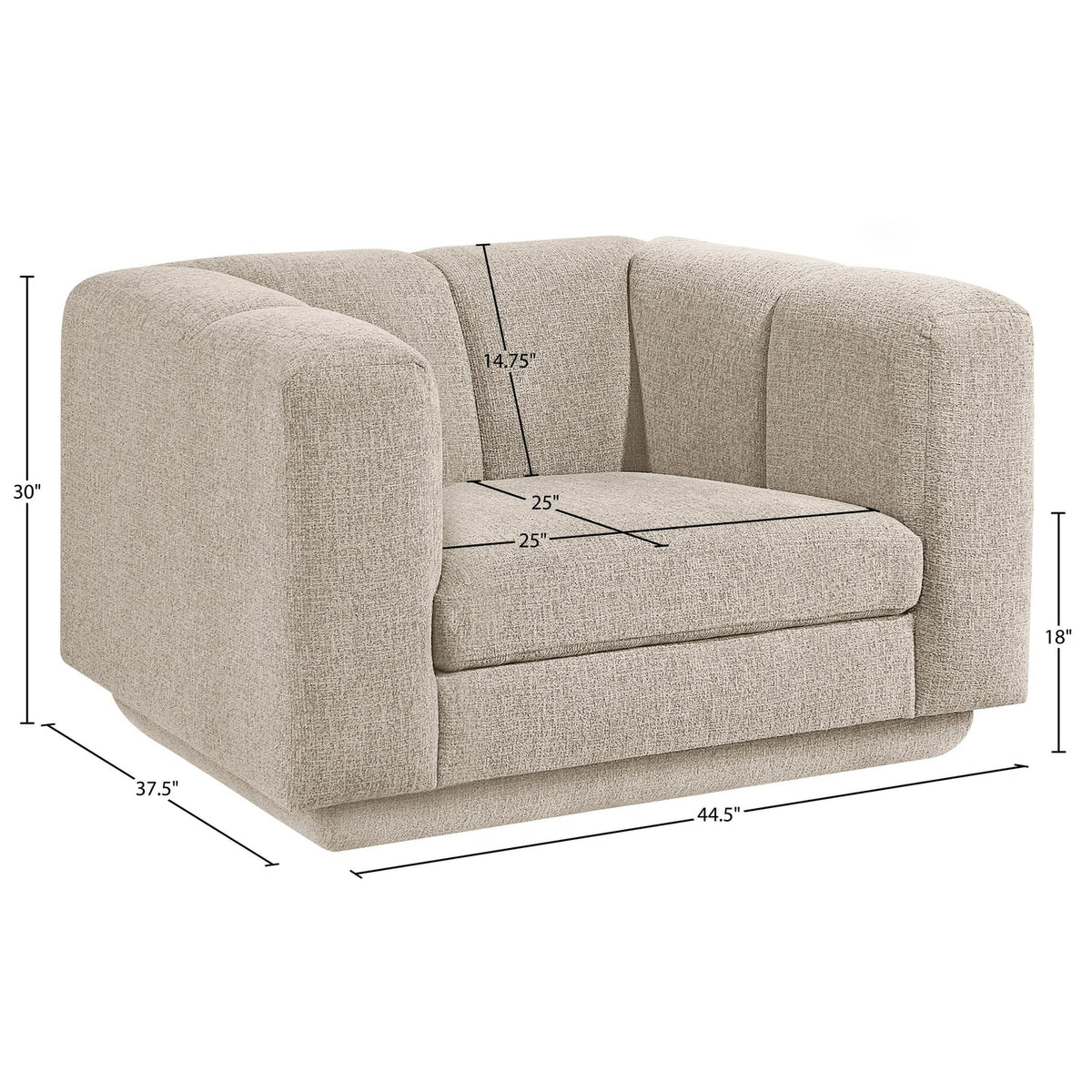 Modari Beige Fabric Upholstered Chair