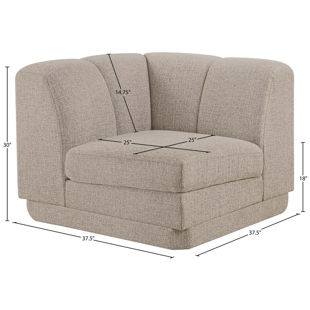 Modari Beige Fabric Upholstered Corner Chair