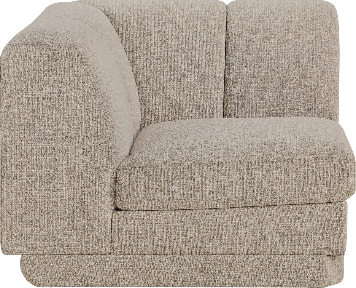 Modari Beige Fabric Upholstered Corner Chair