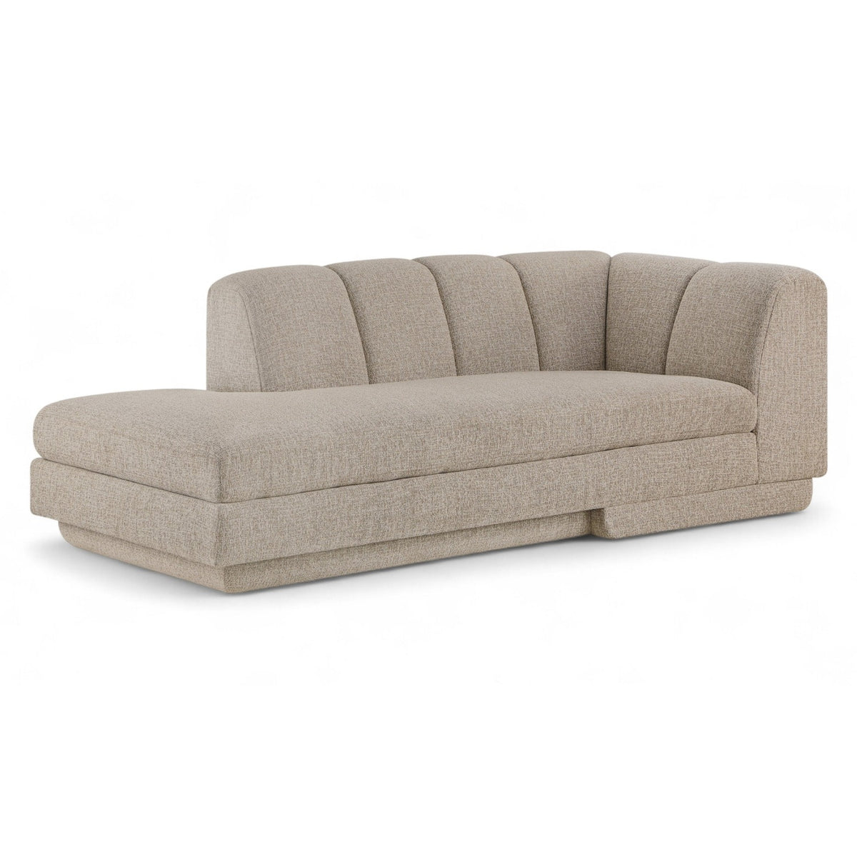 Modari Beige Fabric Upholstered Left Arm Chaise in beige chenille-blend polyester, 37.5"W, primary product view