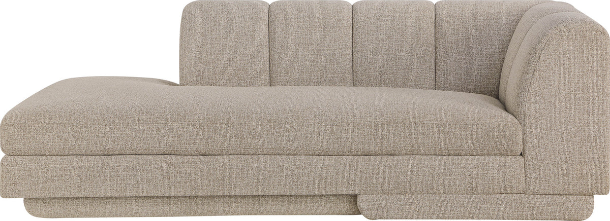 Modari Beige Fabric Upholstered Left Arm Chaise