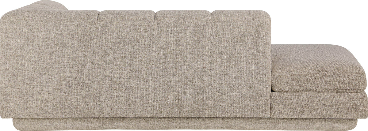 Modari Beige Fabric Upholstered Left Arm Chaise
