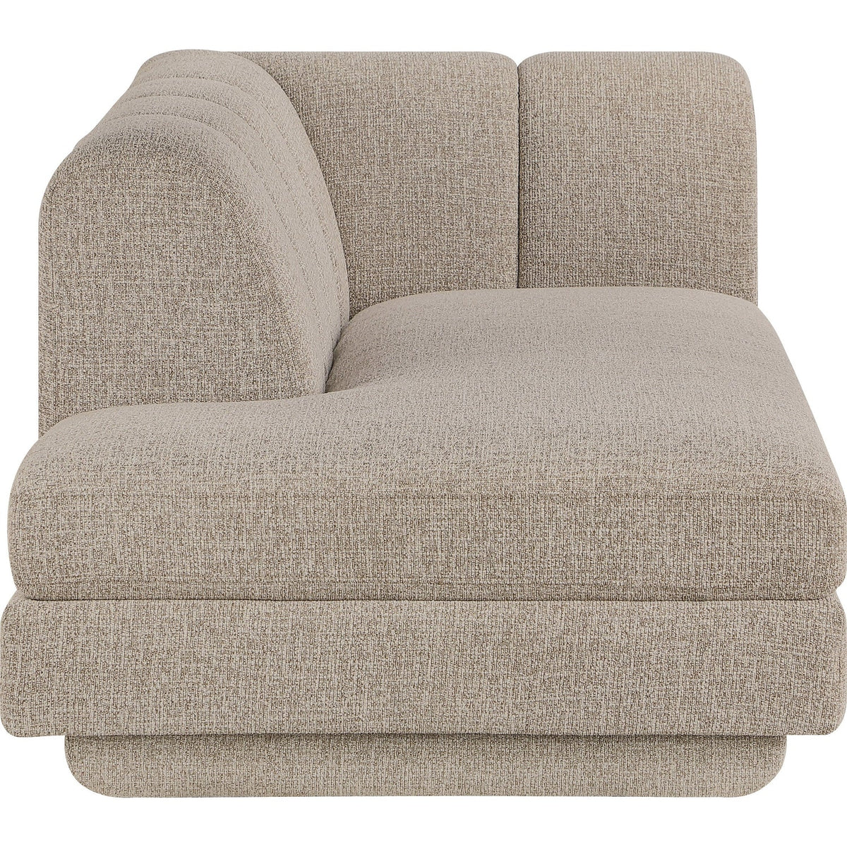 Modari Beige Fabric Upholstered Left Arm Chaise