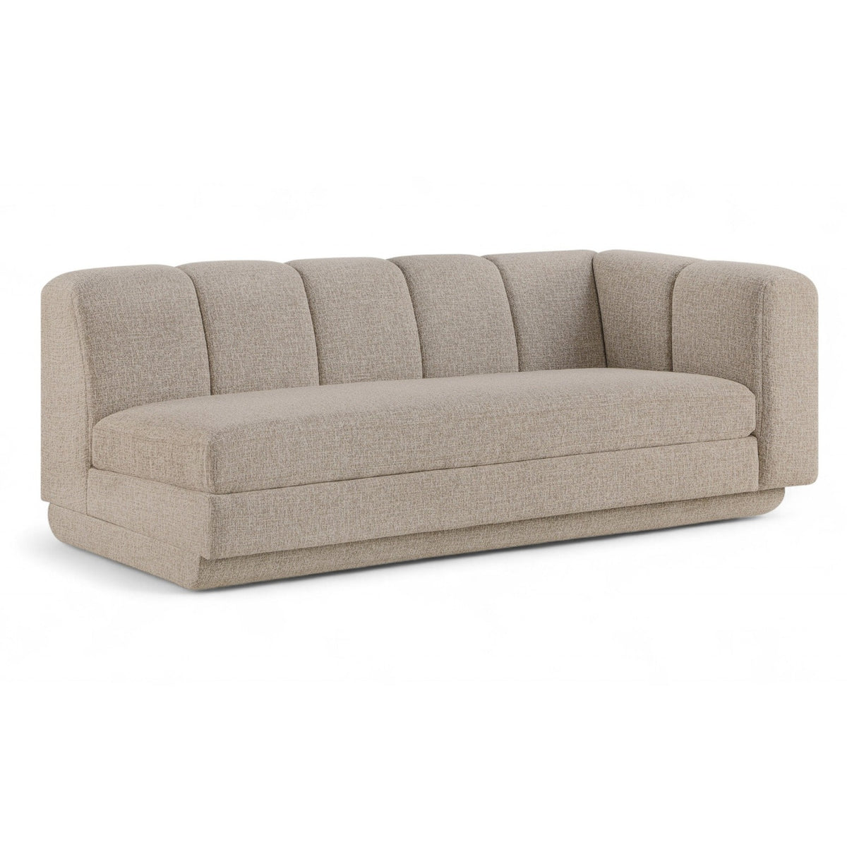 Modari 76.75" Beige Fabric Upholstered Right Arm Sofa in beige, primary product view
