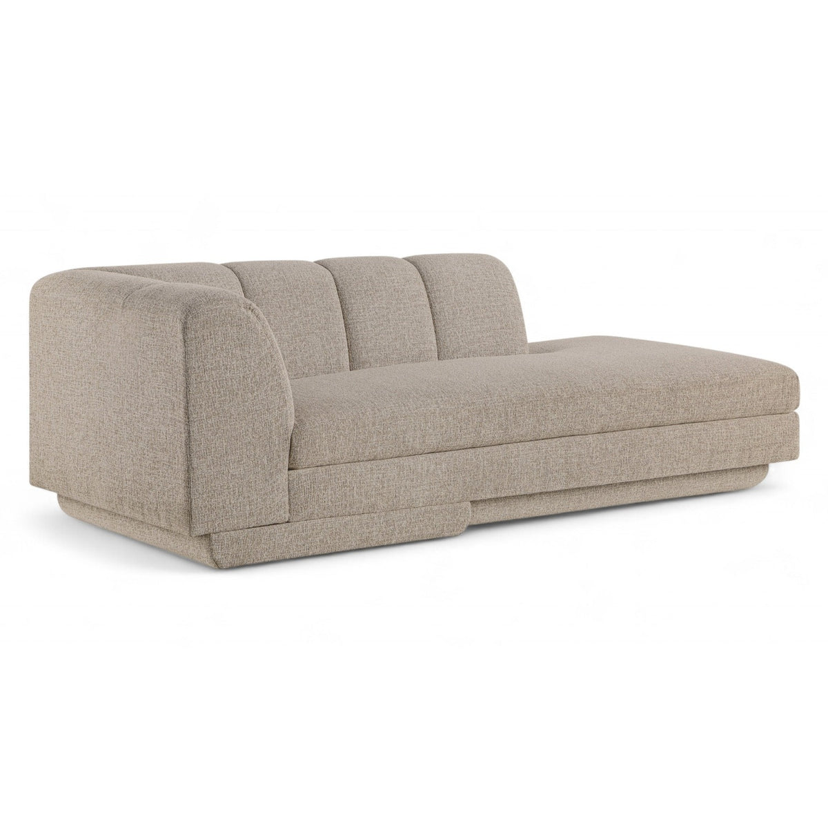Modari Beige Fabric Upholstered Right Arm Chaise in beige chenille-blend polyester, 37.5"W, primary product view