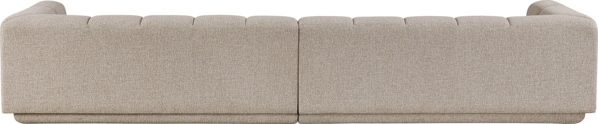 Modari Beige Fabric Upholstered 2 Piece Modular Sofa