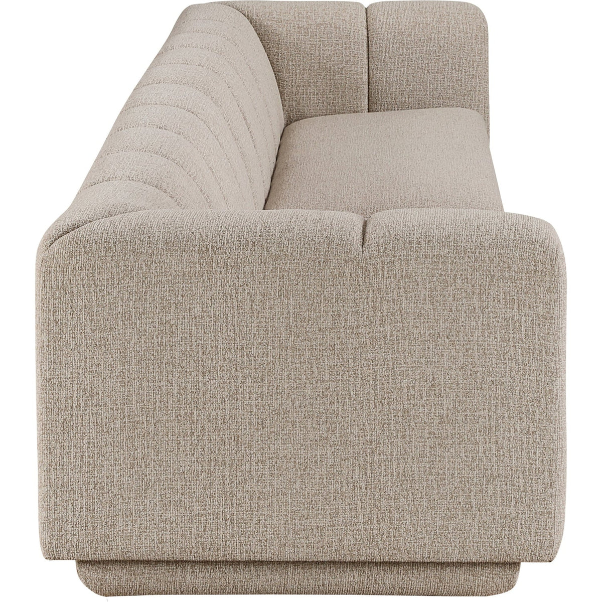 Modari Beige Fabric Upholstered 2 Piece Modular Sofa